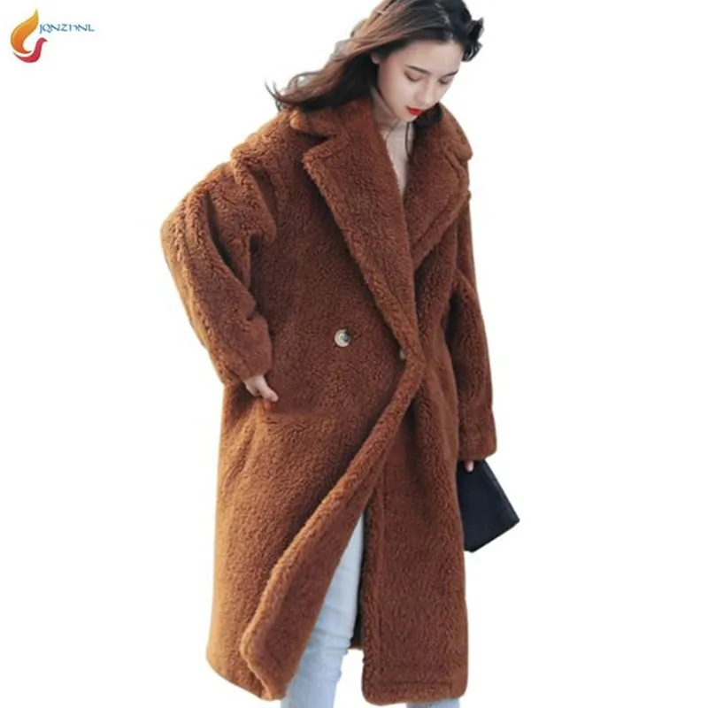 Winter Warm Overcoat Female 2019 Autumn Winter New Long Lapel Long sleeve Lamb fur fur coat Loose Casual Solid color Jacket G834
Winter Warm Overcoat Female 2019 Autumn Winter New Long Lapel Long sleeve Lamb fur fur coat Loose Casual Solid color Jacket G834