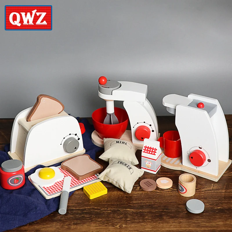 QWZ New Wooden Toys for Kids Pretend To Play Kitchen Toys Cooking Bread Machine Coffee Machine Mixer For Baby Christmas Gifts
QWZ New Wooden Toys for Kids Pretend To Play Kitchen Toys Cooking Bread Machine Coffee Machine Mixer For Baby Christmas Gifts