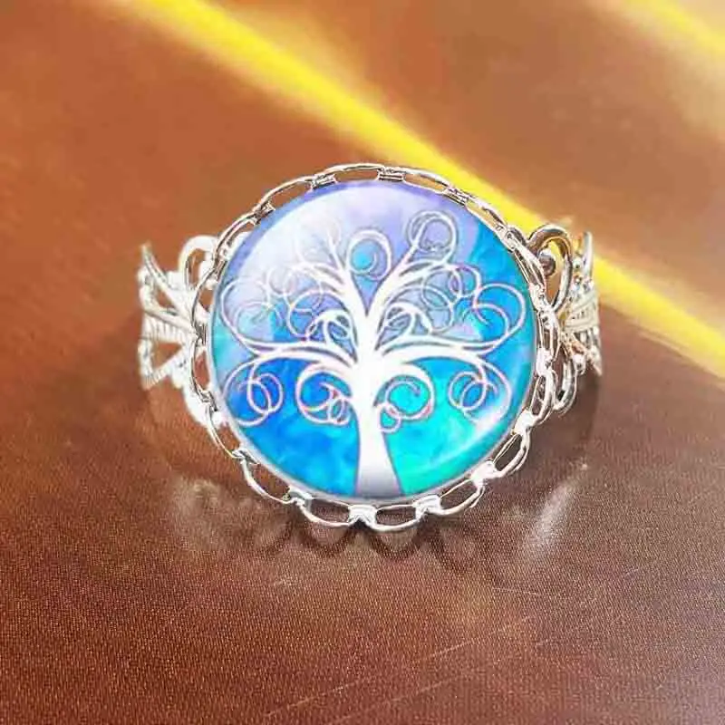QiYuFang Fashion Life Tree ring Vintage Silver Color Chain rings in Jewelry Classic Glass Cabochon
QiYuFang Fashion Life Tree ring Vintage Silver Color Chain rings in Jewelry Classic Glass Cabochon