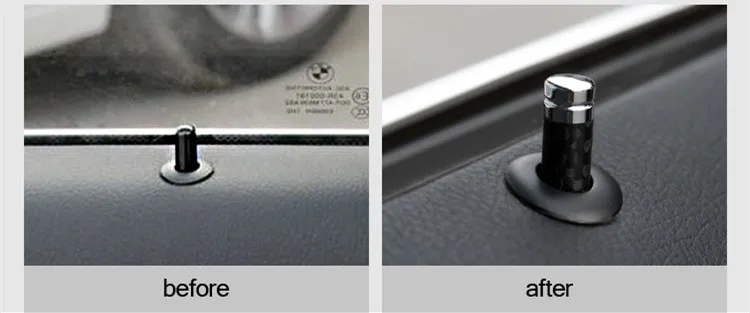 4pcs Carbon Fiber Styling Car Door Lock Bolt Cover Trim Stick Pin Cap Interior Accessories Sticker For BMW X5 X6 (1)