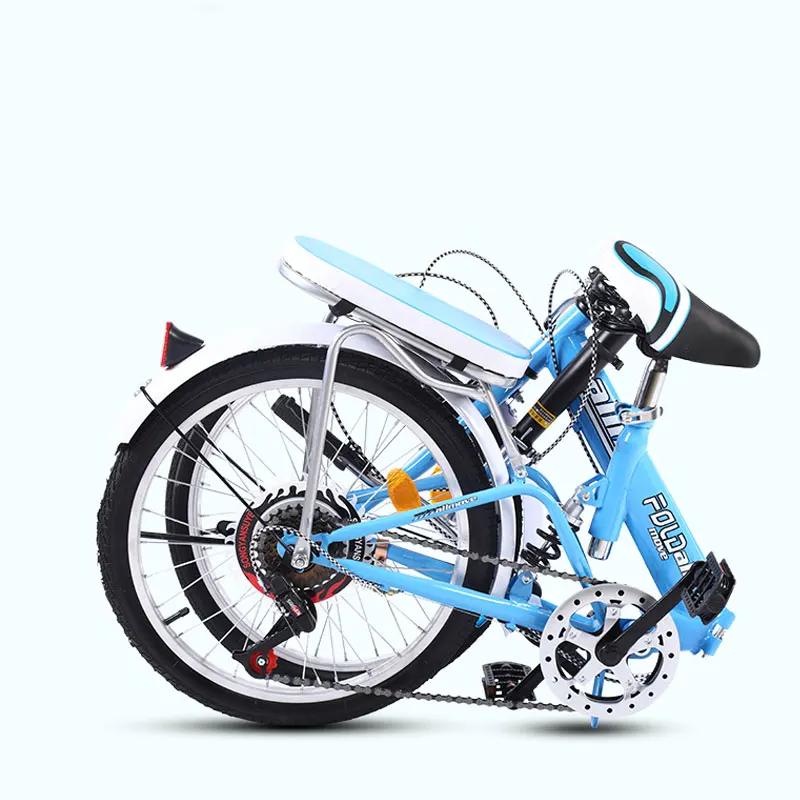 Sale Folding Bicycle 16 20 Inch Variable Speed Shock Absorption Student Men and Women Ultra Light Portable 5