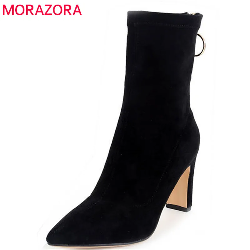 MORAZORA 2020 new arrival boots women cow suede Genuine ankle boots short plush autumn winter ladies boots high heels shoes
MORAZORA 2020 new arrival boots women cow suede Genuine ankle boots short plush autumn winter ladies boots high heels shoes