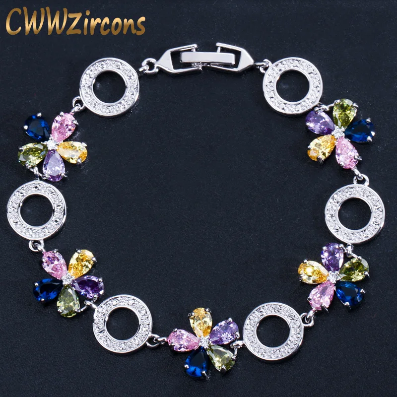 CWWZircons Beautiful Red Pink Purple CZ Crystals Flower Charm Bracelets for Women Fashion Party Engagement Ladies Jewelry CB162
CWWZircons Beautiful Red Pink Purple CZ Crystals Flower Charm Bracelets for Women Fashion Party Engagement Ladies Jewelry CB162