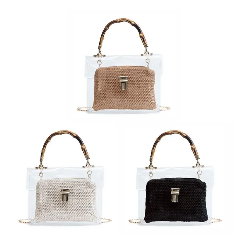Transparent Bag For Women 2019 Handbag With Bamboo Handle Summer Small Chain Crossbody Bags Ladies Straw Beach Bags
Transparent Bag For Women 2019 Handbag With Bamboo Handle Summer Small Chain Crossbody Bags Ladies Straw Beach Bags