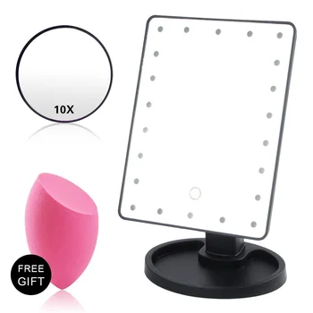 With 16/22 LED Light Makeup Mirror Flexible Touch Screen 10x Magnifying Glass Cosmetics lighted Make Up Mirrors USB Or Battery
With 16/22 LED Light Makeup Mirror Flexible Touch Screen 10x Magnifying Glass Cosmetics lighted Make Up Mirrors USB Or Battery