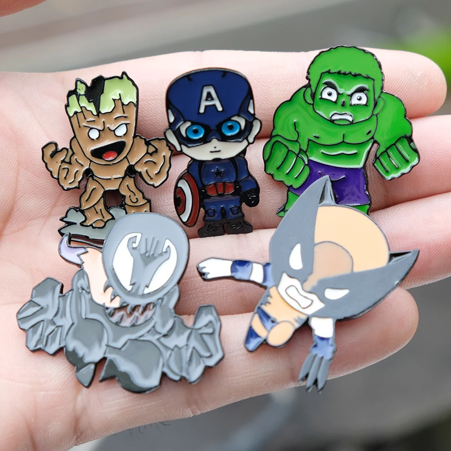 Super hero Enamel Pin Venom Hulk Lapel Metal Brooch for Clothes backpack badges zinc alloy breastpin kids Gifts
Super hero Enamel Pin Venom Hulk Lapel Metal Brooch for Clothes backpack badges zinc alloy breastpin kids Gifts