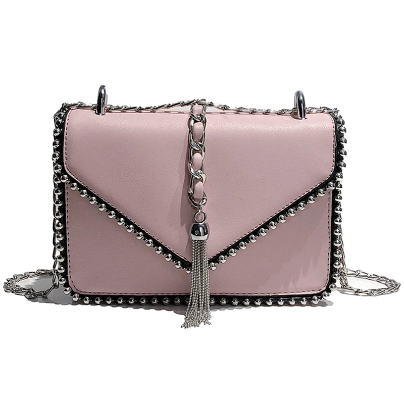 British Fashion Simple Small Square bag Women's Designer Handbag 2018 High-quality PU leather Rivet Tassel Chain Shoulder bags
British Fashion Simple Small Square bag Women's Designer Handbag 2018 High-quality PU leather Rivet Tassel Chain Shoulder bags
