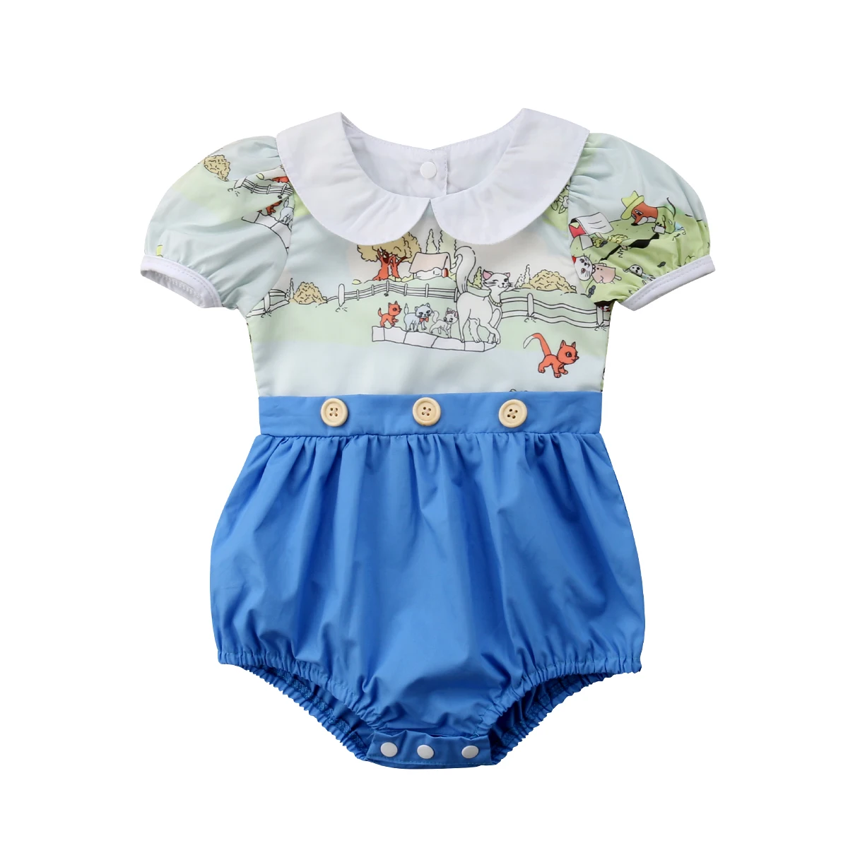 Newborn Infant Baby Girls Summer Lovely Romper Cartoon Print Short Sleeve Peter Pan Collar Jumpsuits Romper Outfit 0-24M
Newborn Infant Baby Girls Summer Lovely Romper Cartoon Print Short Sleeve Peter Pan Collar Jumpsuits Romper Outfit 0-24M