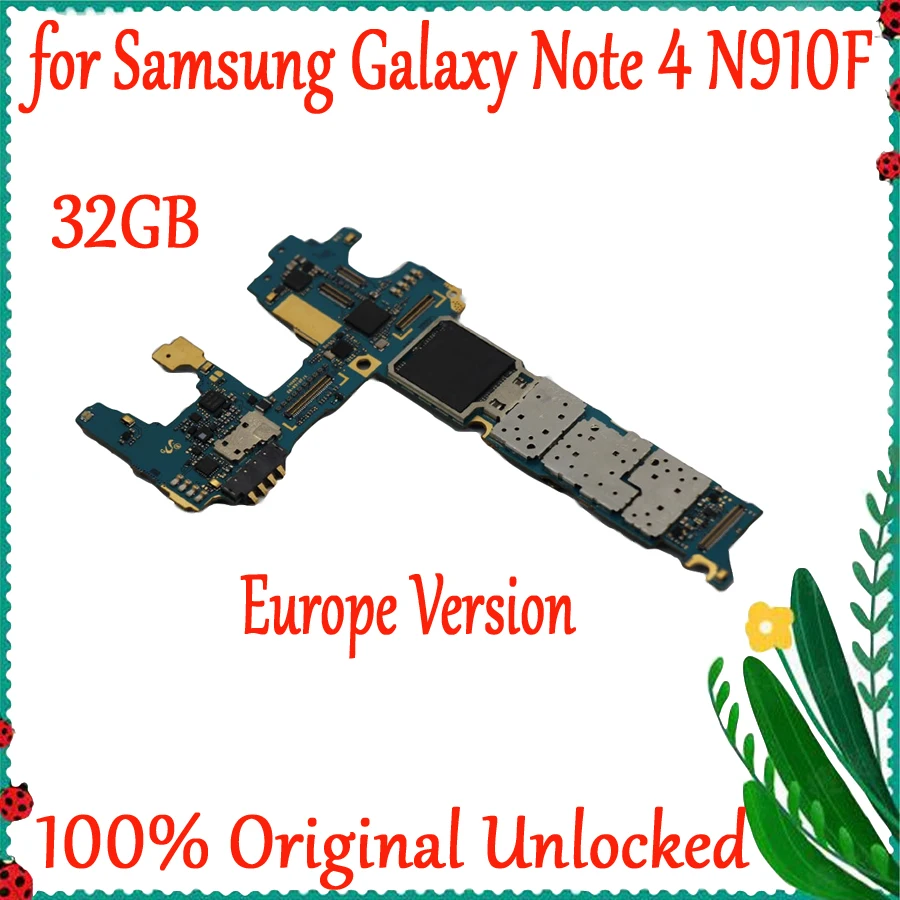 32GB for Galaxy Note 4 N910F Motherboard Original Unlocked Mainboard for Samsung Galaxy Note 4 N910F Logic board 100% Tested
32GB for Galaxy Note 4 N910F Motherboard Original Unlocked Mainboard for Samsung Galaxy Note 4 N910F Logic board 100% Tested