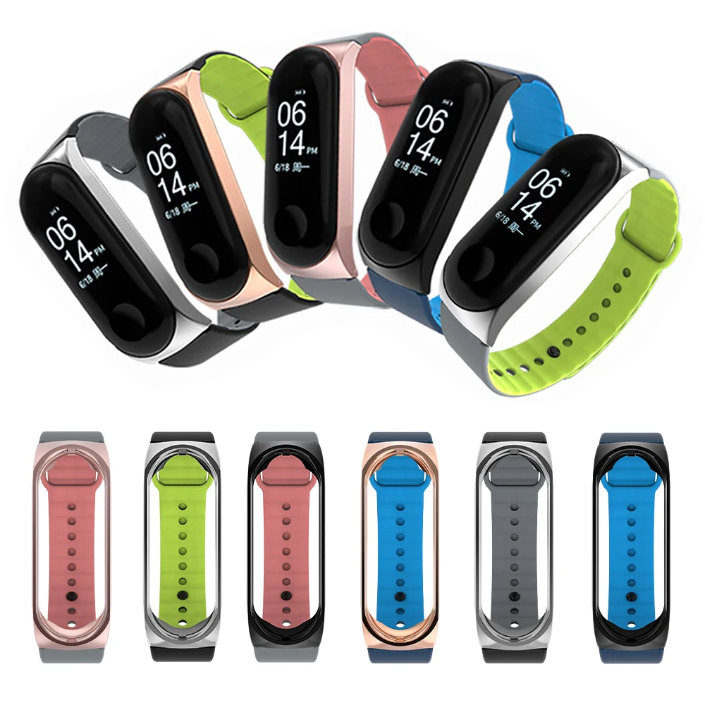 Спортивный ремешок GUYO для Xiaomi Mi Band 3 водонепроницаемый силиконовый на запястье с