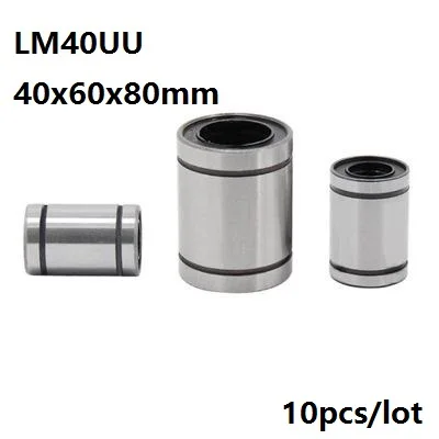 10pcs/lot LM40UU LM40 40x60x80mm Linear motion bearings bushings for CNC router parts 40*60*80mm
10pcs/lot LM40UU LM40 40x60x80mm Linear motion bearings bushings for CNC router parts 40*60*80mm