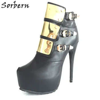Sorbern Womens High Heel Ankle Boots 2017 Increasing Pointed Boots Platform Rubber Sole Stilettos Zapatos Mujer Plus Size 33-46
Sorbern Womens High Heel Ankle Boots 2017 Increasing Pointed Boots Platform Rubber Sole Stilettos Zapatos Mujer Plus Size 33-46