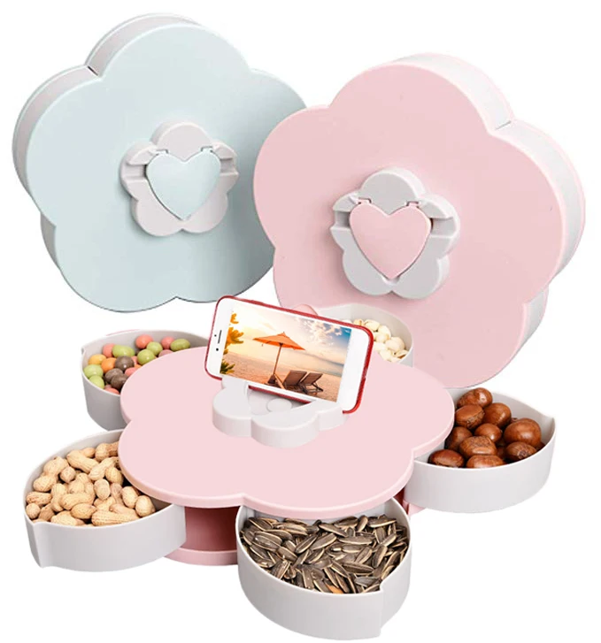 Slingifts Snack Tray Mobile Phone Bracket Rotating Candy Box Five Compartments Dried Fruit Plate Serving Tray for Appetizer Nuts
Slingifts Snack Tray Mobile Phone Bracket Rotating Candy Box Five Compartments Dried Fruit Plate Serving Tray for Appetizer Nuts