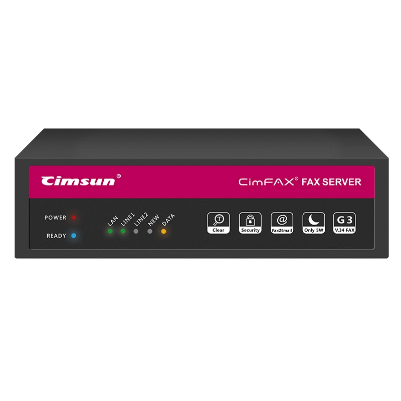 

CimFAX H5S Fax Server Fax2email V.34 Fax from PC to Fax Machines/Server/Client/Online Fax 100 Users 8GB storage