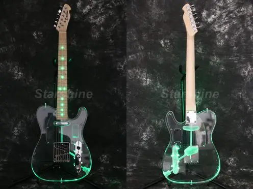 Starshine Guitar DK-TLG Acrylic Body Green LED Light Color Crystal Electric Guitar Frets Light Guitar
Starshine Guitar DK-TLG Acrylic Body Green LED Light Color Crystal Electric Guitar Frets Light Guitar