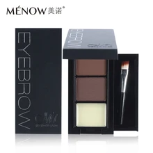 Menow Profesional Brow Eye Makeup 2 Warna Alis Bubuk + Alis Lilin Palet Kontur Bronzer Bayangan dengan Sikat Kosmetik Kit(China)