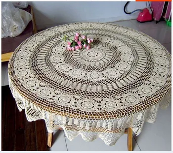Handmade Crochet flowers Round tablecloths Grade Doilies American Cotton openwork Decoration Cover cloth White and Beige 
Handmade Crochet flowers Round tablecloths Grade Doilies American Cotton openwork Decoration Cover cloth White and Beige