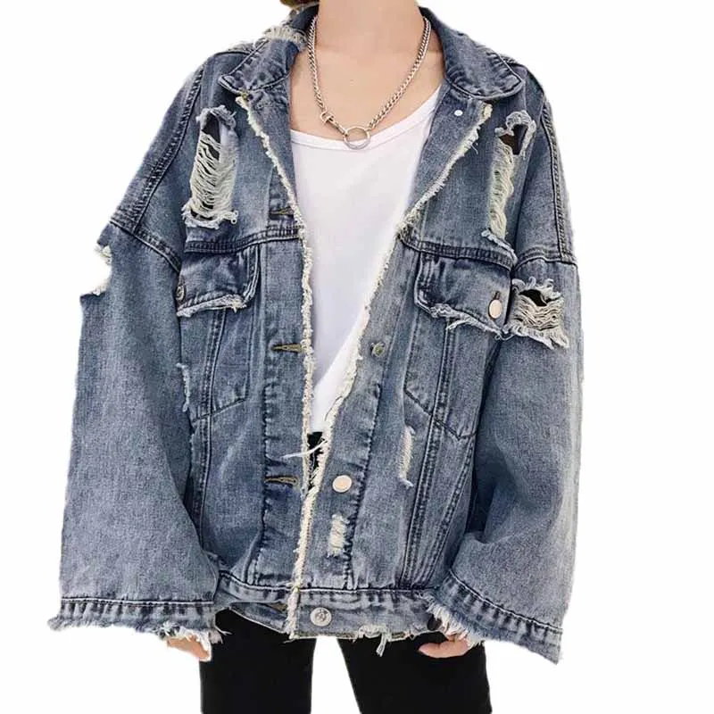 Denim Jacket Female New Loose BF style Coat Spring Autumn Large size Coat Bat sleeve Single breasted Women Cowboy Jacket JIA215
Denim Jacket Female New Loose BF style Coat Spring Autumn Large size Coat Bat sleeve Single breasted Women Cowboy Jacket JIA215