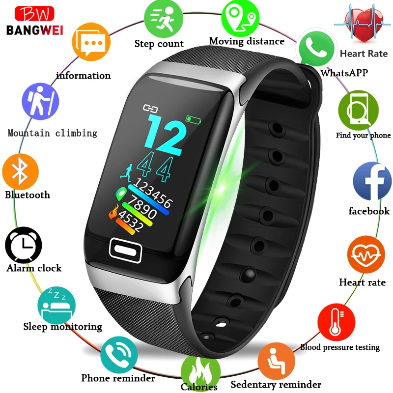 BANGWEI 2019 Fitness Smart Watch Men Sport tracker Heart Rate Blood Pressure Oxygen Monitor IP68 Waterproof Smart Watch Women
BANGWEI 2019 Fitness Smart Watch Men Sport tracker Heart Rate Blood Pressure Oxygen Monitor IP68 Waterproof Smart Watch Women