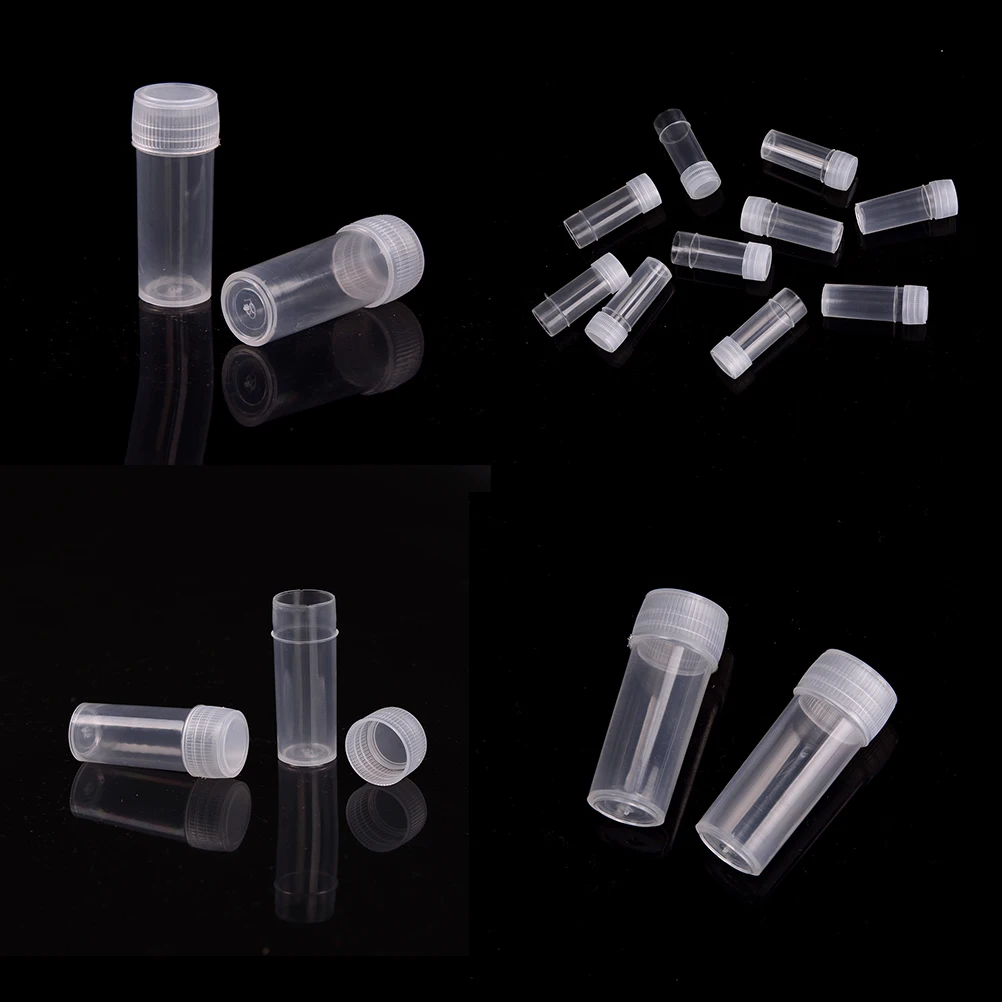 10pcs/pack 5ml Plastic Test Tubes Vials Sample Container Powder Craft Screw Cap Bottles for Office School Chemistry Supplies
10pcs/pack 5ml Plastic Test Tubes Vials Sample Container Powder Craft Screw Cap Bottles for Office School Chemistry Supplies