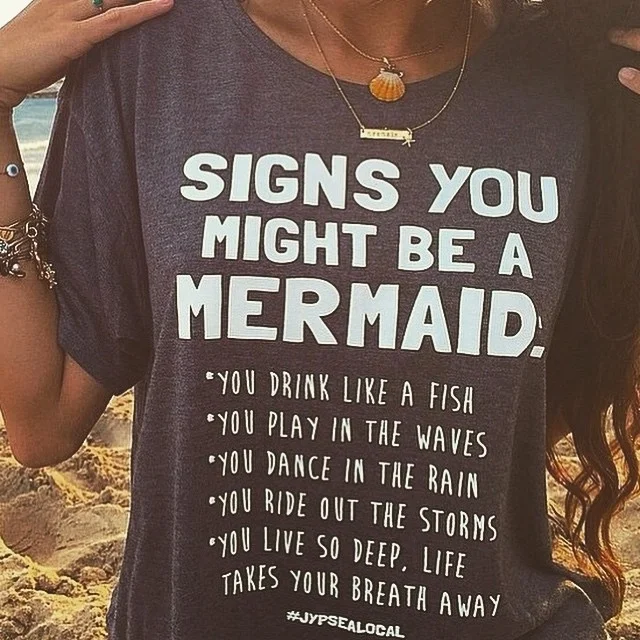 Sunfiz YF Signs You Might Be a Mermaid Women Girl Fashion Tumblr Style надпись смешная футболка летние повседневные топы футболки
Sunfiz YF Signs You Might Be a Mermaid Women Girl Fashion Tumblr Style надпись смешная футболка летние повседневные топы футболки