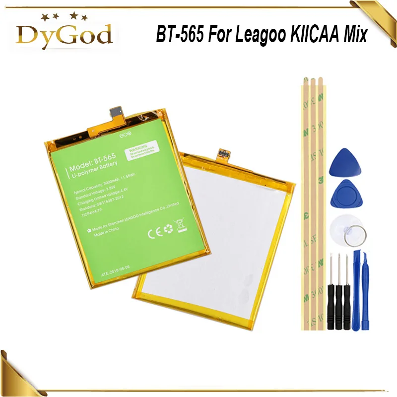 DyGod 3000mAh BT-565 Battery for Leagoo KIICAA Mix High Quality mobile phone Battery+tools
DyGod 3000mAh BT-565 Battery for Leagoo KIICAA Mix High Quality mobile phone Battery+tools