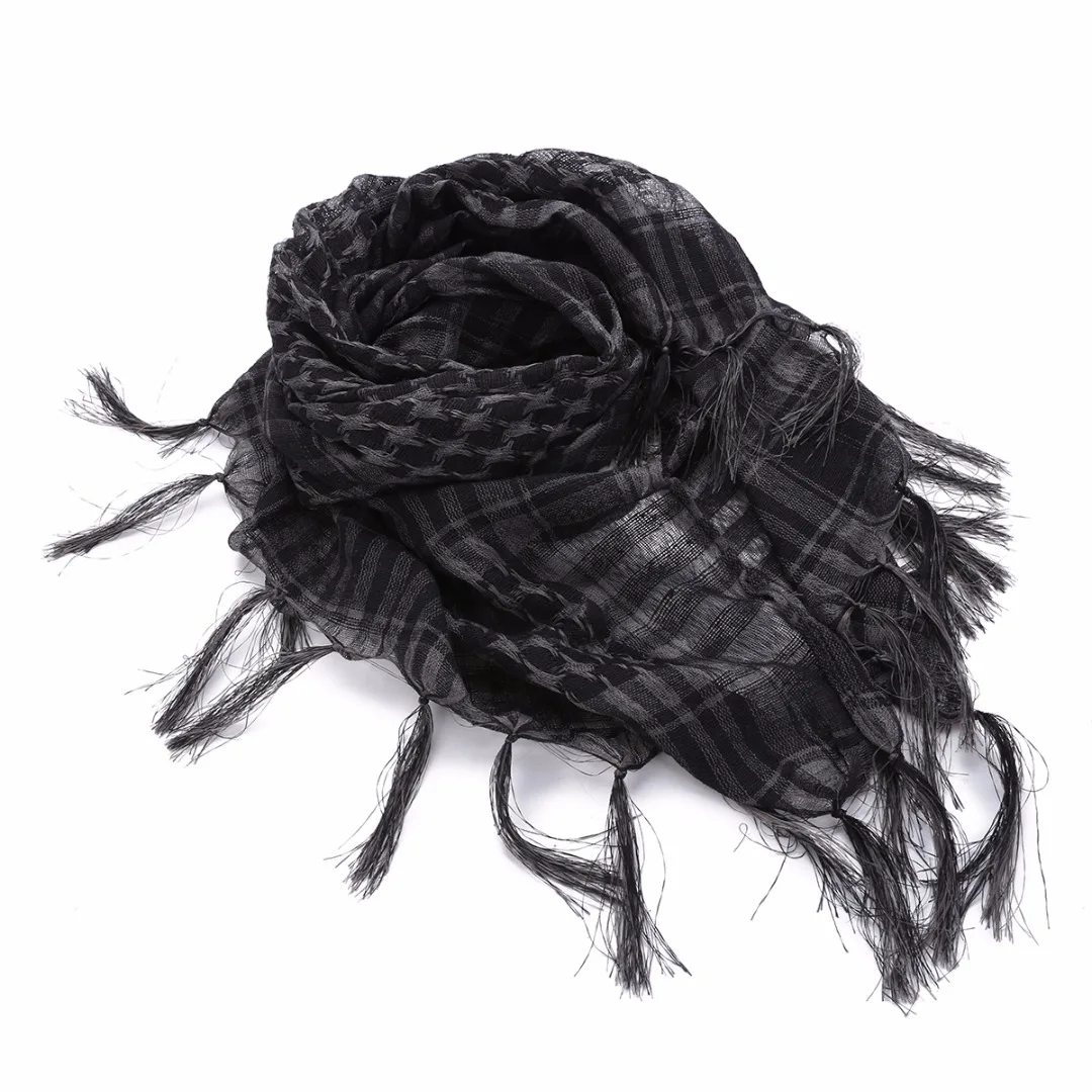 Colorful Unisex Lightweight 100x100cm Tactical Outdoor Arab Desert Shemagh Scarf With Tassel For Men Women