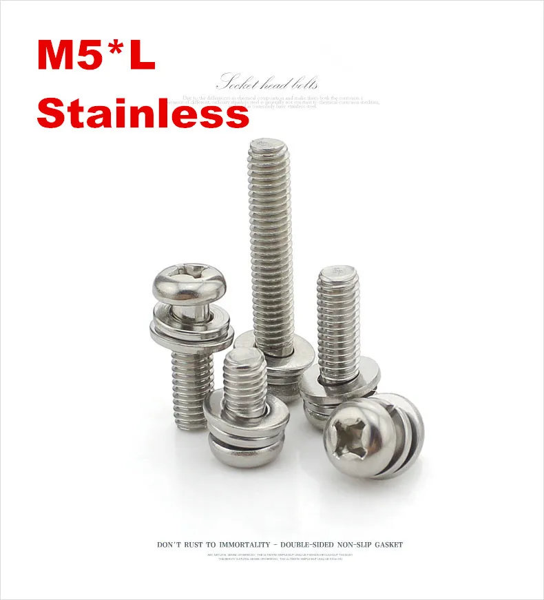 100pcs/lot Stainless steel philips pan head sems screw M5*8/10/12/14/16/18/20/22
100pcs/lot Stainless steel philips pan head sems screw M5*8/10/12/14/16/18/20/22