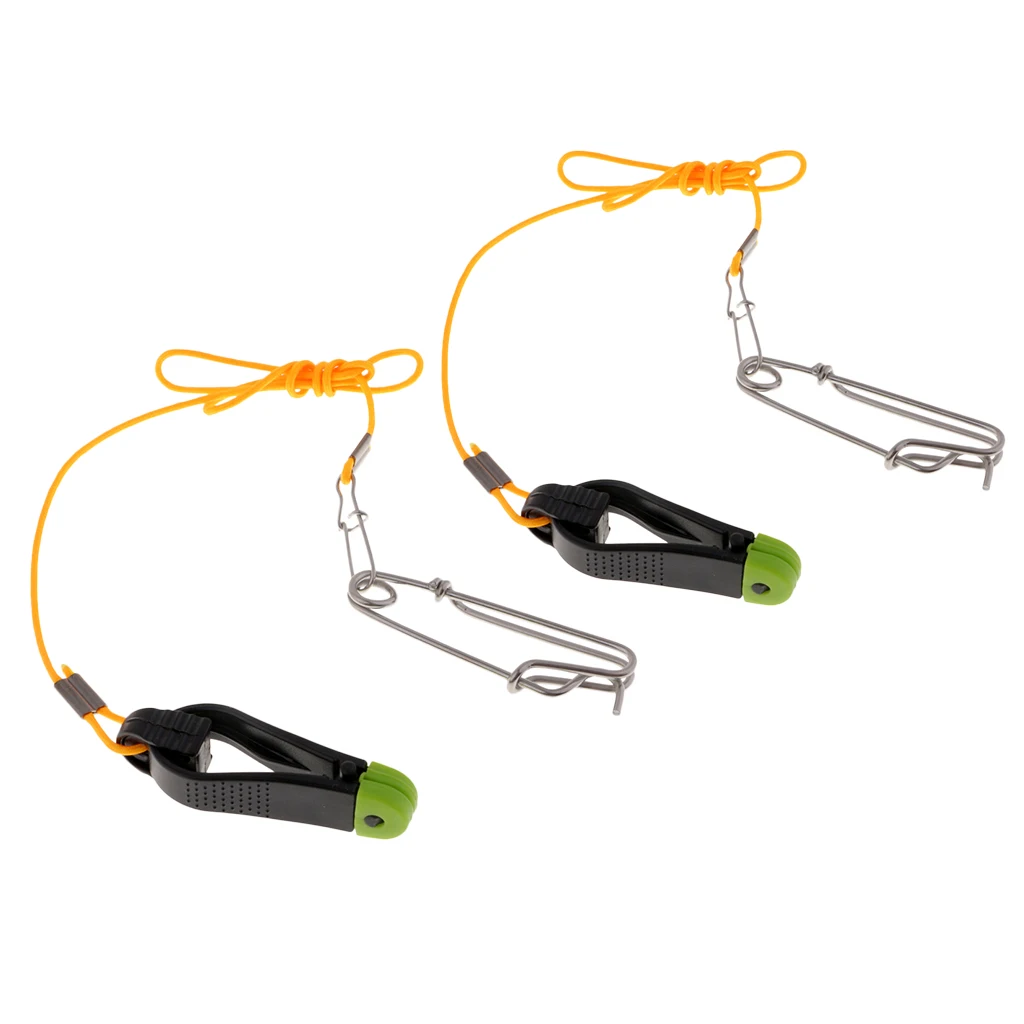 2 pcs Power Grip Release Clip Outrigger Downrigger Release Clips & 17in Leader For Boat Kite Planer Boards Fishing