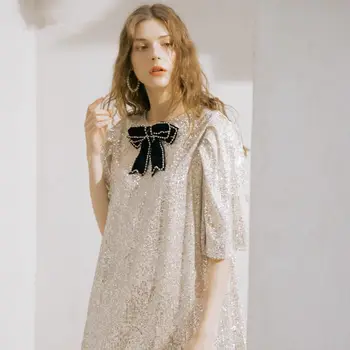 2019 Mini Dress Sexy Celebrity Half Bow Flare Sequined Women Song Yi O Neck Vintage Night Club Body con Party Dresses Wholesale
2019 Mini Dress Sexy Celebrity Half Bow Flare Sequined Women Song Yi O Neck Vintage Night Club Body con Party Dresses Wholesale
