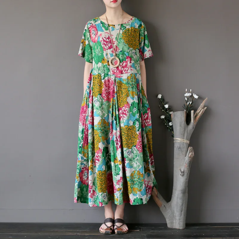 Johnature Women Green Dress Print Floral Cotton O-Neck Short Sleeve 2019 Summer New Loose Vintage Casual Women Clothes Dresses
Johnature Women Green Dress Print Floral Cotton O-Neck Short Sleeve 2019 Summer New Loose Vintage Casual Women Clothes Dresses