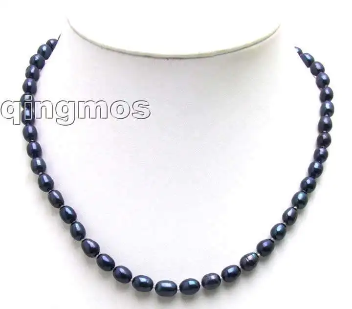 Qingmos 6-7MM Rice BLACK Natural Freshwater PEARL 17" NECKLACE-5591 whole sale and retail Free shipping
Qingmos 6-7MM Rice BLACK Natural Freshwater PEARL 17" NECKLACE-5591 whole sale and retail Free shipping