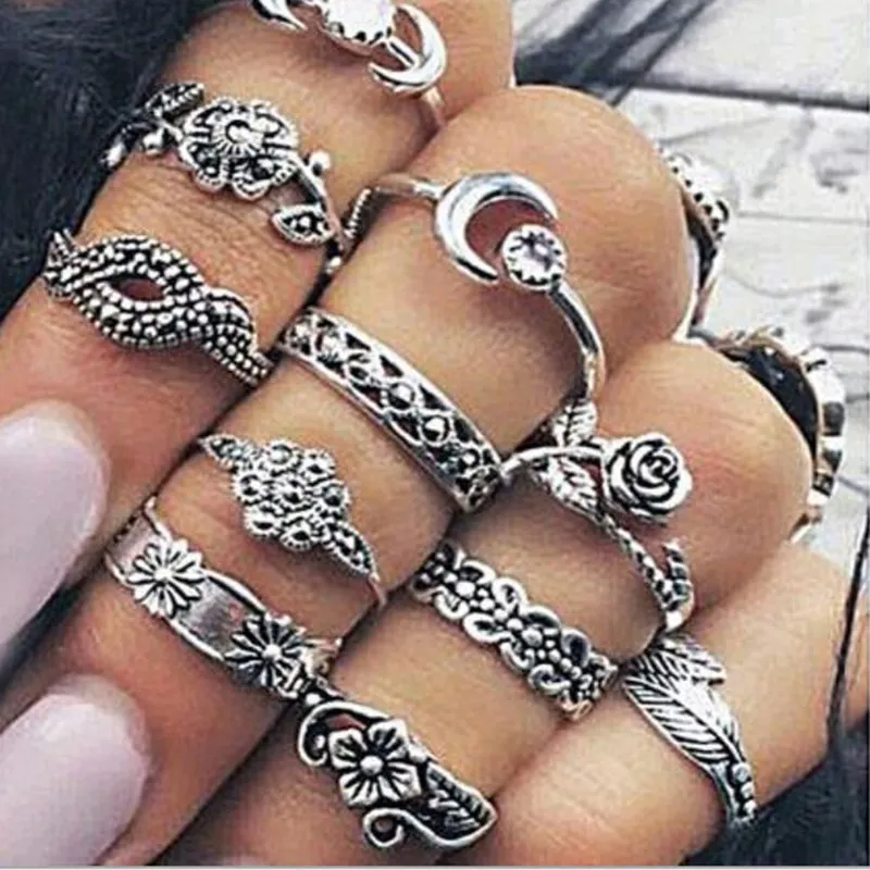 Hot Sale New 11 pcs/set Vintage Joint Ring Set Bohemian National Wind Joints Ten Suits flowers Jewelry Rings
Hot Sale New 11 pcs/set Vintage Joint Ring Set Bohemian National Wind Joints Ten Suits flowers Jewelry Rings