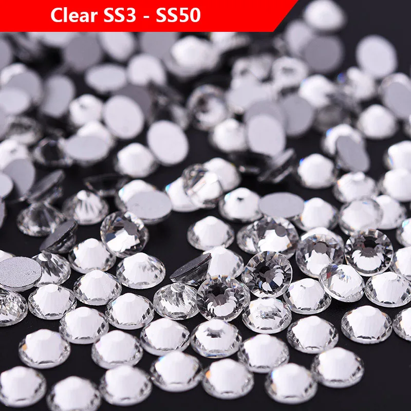 Top quality SS3-SS50 Clear Crystal White 3D Nail Art Decoration Rhinestones Silver Flatback swarovsky Rhinestones Glitter Gems
Top quality SS3-SS50 Clear Crystal White 3D Nail Art Decoration Rhinestones Silver Flatback swarovsky Rhinestones Glitter Gems
