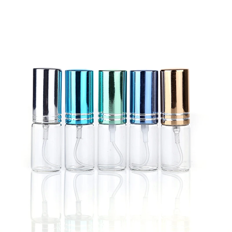 

5ml Mini Travel Glass Perfume Bottle Atomizer 9 Colors Parfum Bottles For Spray Scent Pump Case Portable Bottle Tools P10