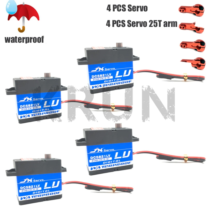 4PCS JX servo DC5821LV 20KG Full waterproof Coreless mental gear 1:8 1:10 Scaler Buggy Crawler TRX-4 SCX10 D90 RC car
4PCS JX servo DC5821LV 20KG Full waterproof Coreless mental gear 1:8 1:10 Scaler Buggy Crawler TRX-4 SCX10 D90 RC car