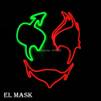 Hot sales Red and Lemon Green Mask flashing props EL Mask Glowing LED Mask Birthday Gift blinking el wire mask Party Decoration
Hot sales Red and Lemon Green Mask flashing props EL Mask Glowing LED Mask Birthday Gift blinking el wire mask Party Decoration