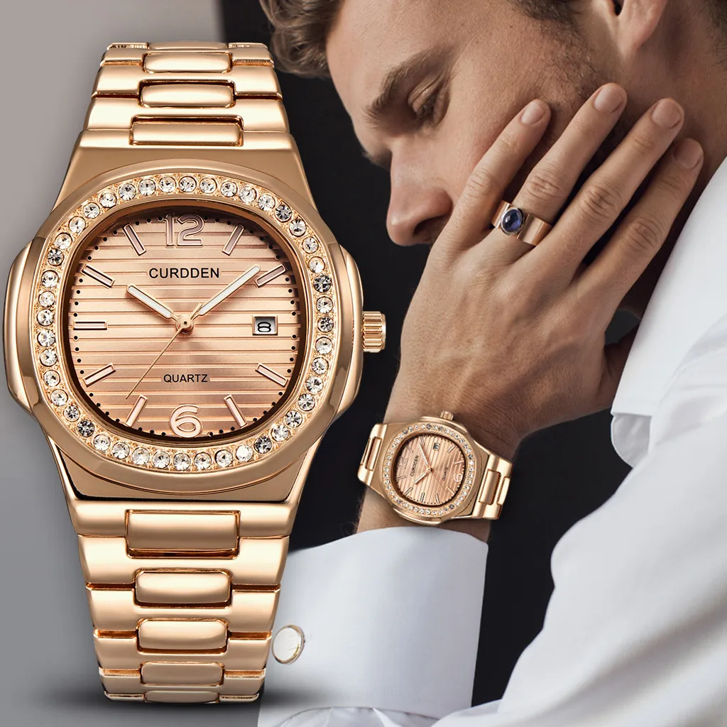 Men's Nautilus Fully Rhinestone Watches Quartz Lced Out Gold Diamond Wristwatch Luxury Brand Men Wrist Watch 2019 Kol Saati
Men's Nautilus Fully Rhinestone Watches Quartz Lced Out Gold Diamond Wristwatch Luxury Brand Men Wrist Watch 2019 Kol Saati