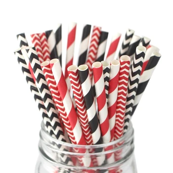 300pcs Party Paper Straw Disposable Black Red Striped Chevron Straws Wedding Birthday Decorations Drinking Straws Party Supplies
300pcs Party Paper Straw Disposable Black Red Striped Chevron Straws Wedding Birthday Decorations Drinking Straws Party Supplies