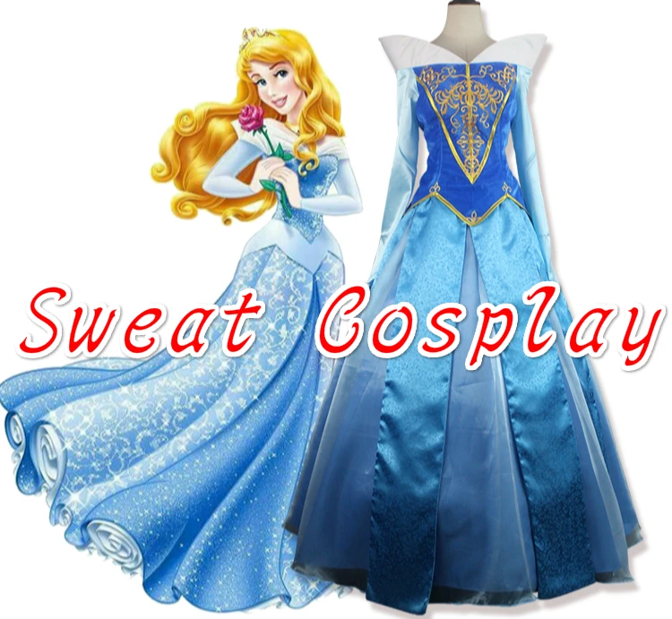 High Quality Princess Aurora Costume blue dress Adult Sleeping Beauty Princess Aurora Halloween Cosplay Costume
High Quality Princess Aurora Costume blue dress Adult Sleeping Beauty Princess Aurora Halloween Cosplay Costume