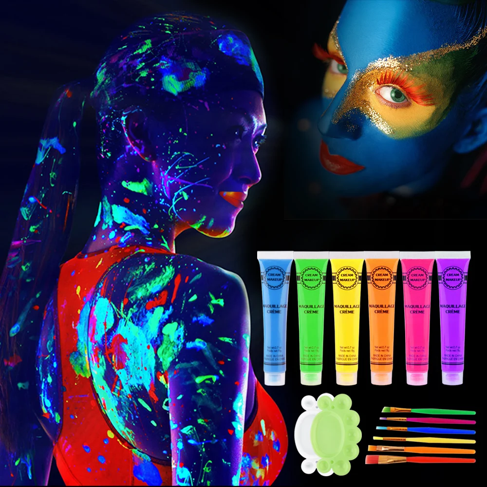14pcs/set Facial Painting Luminous Makeup Fluorescent Body Paint Pigments Face Body Tattoo Body Art Painting Cream Makeup Tools
14pcs/set Facial Painting Luminous Makeup Fluorescent Body Paint Pigments Face Body Tattoo Body Art Painting Cream Makeup Tools