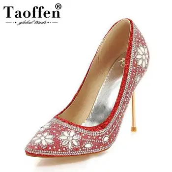 TAOFFEN Size 33-48 High Heels Shoes Women Pointed Toe Slip On Thin Heel Pumps Crystal Bling Women Sexy For Wedding Footwear
TAOFFEN Size 33-48 High Heels Shoes Women Pointed Toe Slip On Thin Heel Pumps Crystal Bling Women Sexy For Wedding Footwear