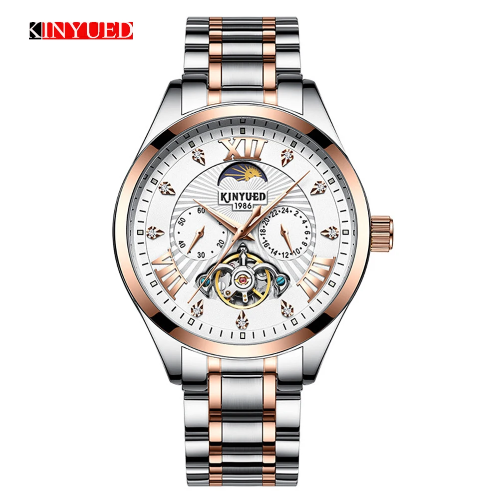 KINYUED Men Watch Mechanical Wristwatches Automatic Tourbillon Business Casual Leather Moon Phase Sports Watches Horloges Mannen
KINYUED Men Watch Mechanical Wristwatches Automatic Tourbillon Business Casual Leather Moon Phase Sports Watches Horloges Mannen