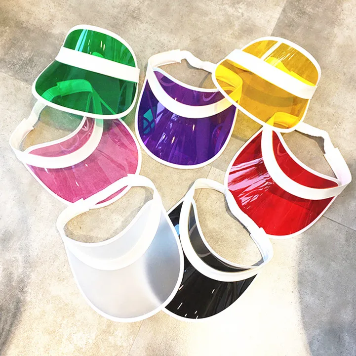 Women's Adjustable 8pcs/lot Candy Transparent PVC Plastic Hats Multicolor Sun Visor Beach Party Caps UV Protection Cycling Hat
Women's Adjustable 8pcs/lot Candy Transparent PVC Plastic Hats Multicolor Sun Visor Beach Party Caps UV Protection Cycling Hat