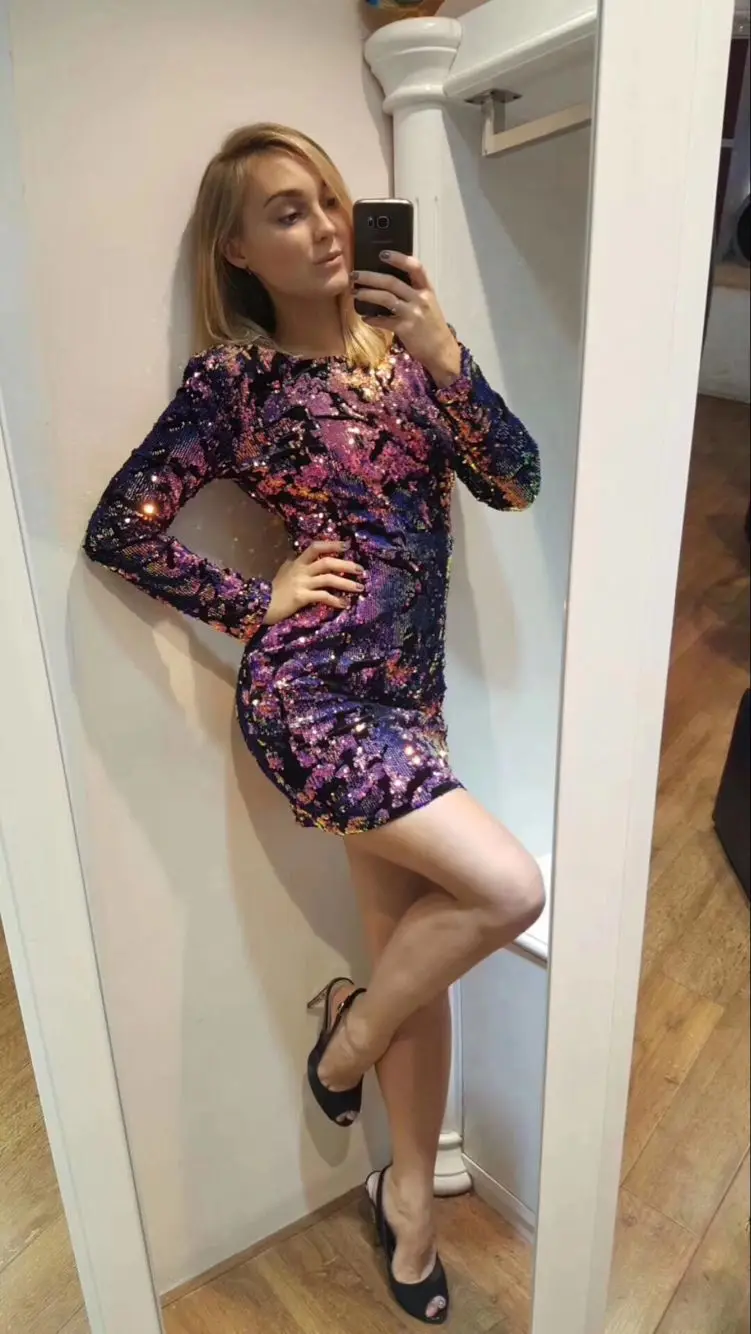 Top Quality Long Sleeve Purple Sequins O-neck Bodycon Dress Night Club Party Dress
Top Quality Long Sleeve Purple Sequins O-neck Bodycon Dress Night Club Party Dress