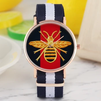 Yellow Bee Bumblebee Design Quartz Watches Men Women Military Fashion Mixed Color Canvas Belt Sport Watch Clock erkek kol saati
Yellow Bee Bumblebee Design Quartz Watches Men Women Military Fashion Mixed Color Canvas Belt Sport Watch Clock erkek kol saati