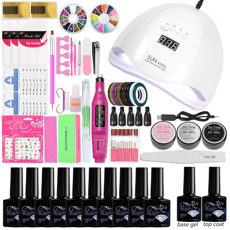 Manicure Set 10 Color Gel Polish Base Top Coat Gel Varnish Nail Kit Uv 36/48/80W Led Lamp Electric Manicure Handle Nail Art Tool
Manicure Set 10 Color Gel Polish Base Top Coat Gel Varnish Nail Kit Uv 36/48/80W Led Lamp Electric Manicure Handle Nail Art Tool