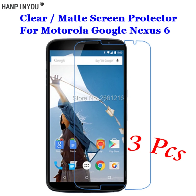 3 Pcs/Lot HD Clear / Anti-Glare Matte Front Screen Protector Touch Film Protection Skin For Motorola Google Nexus 6 5.96"
3 Pcs/Lot HD Clear / Anti-Glare Matte Front Screen Protector Touch Film Protection Skin For Motorola Google Nexus 6 5.96"