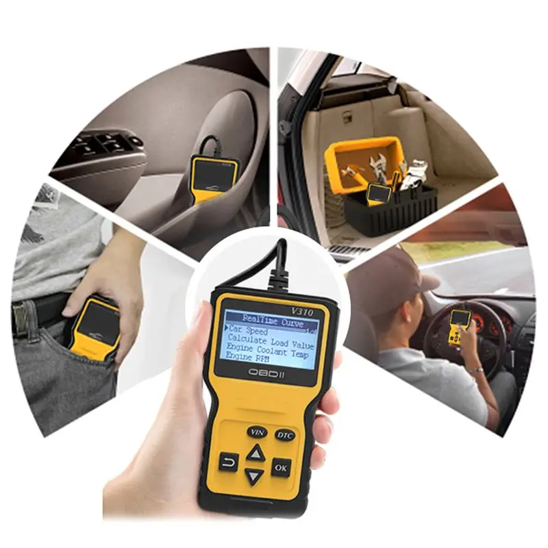 

V310 OBDII Car Code Reader Scanner V1.1 Check Engine Fault Car Speed Probe Diagnostic Tool