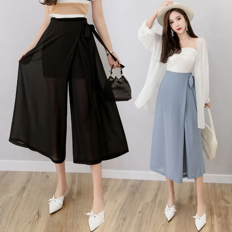 of tall waist dew leg wide-legged pants in the summer the new paragraph chiffon leisure loose thin skirts pants pants
of tall waist dew leg wide-legged pants in the summer the new paragraph chiffon leisure loose thin skirts pants pants